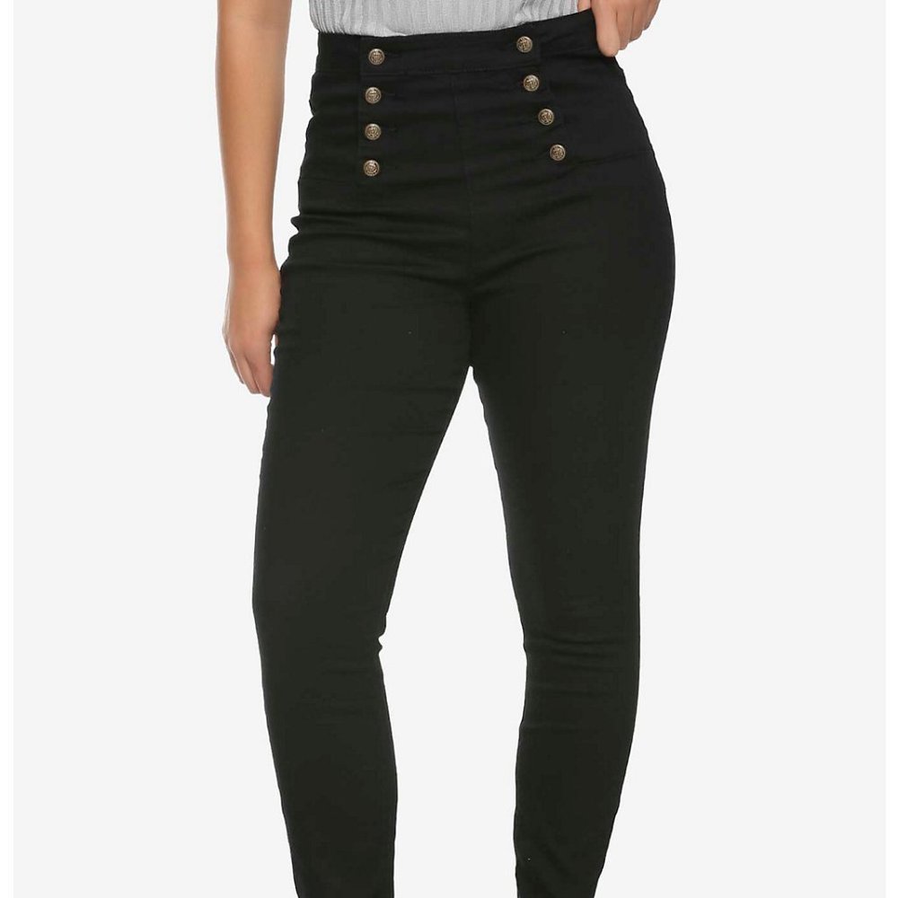 black salior style jeans